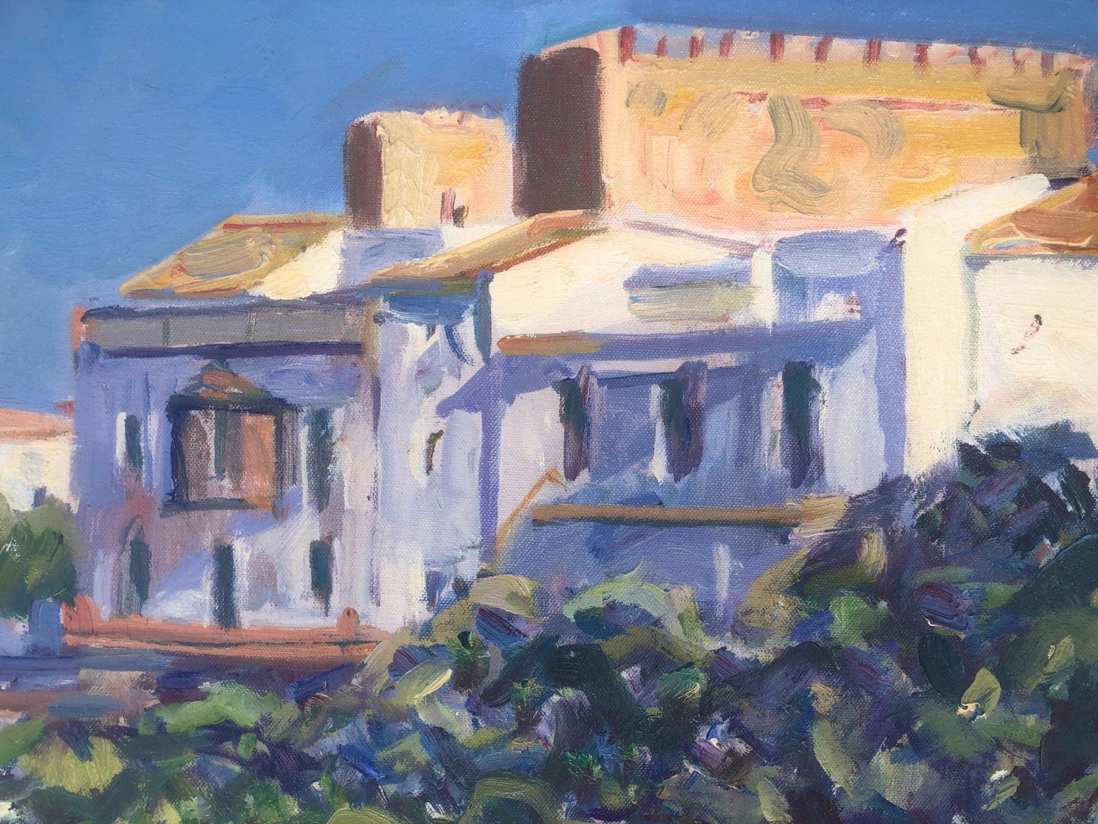 Rafael Duran Benet – Mediterraan Andalusisch stadsgezicht, Carmona, Spanje – Post-impressionistisch olieschilderij, 2005 photo for sale