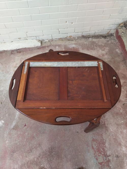 Antique Campaign Mahogany Butlers Tray On Stand photo buy