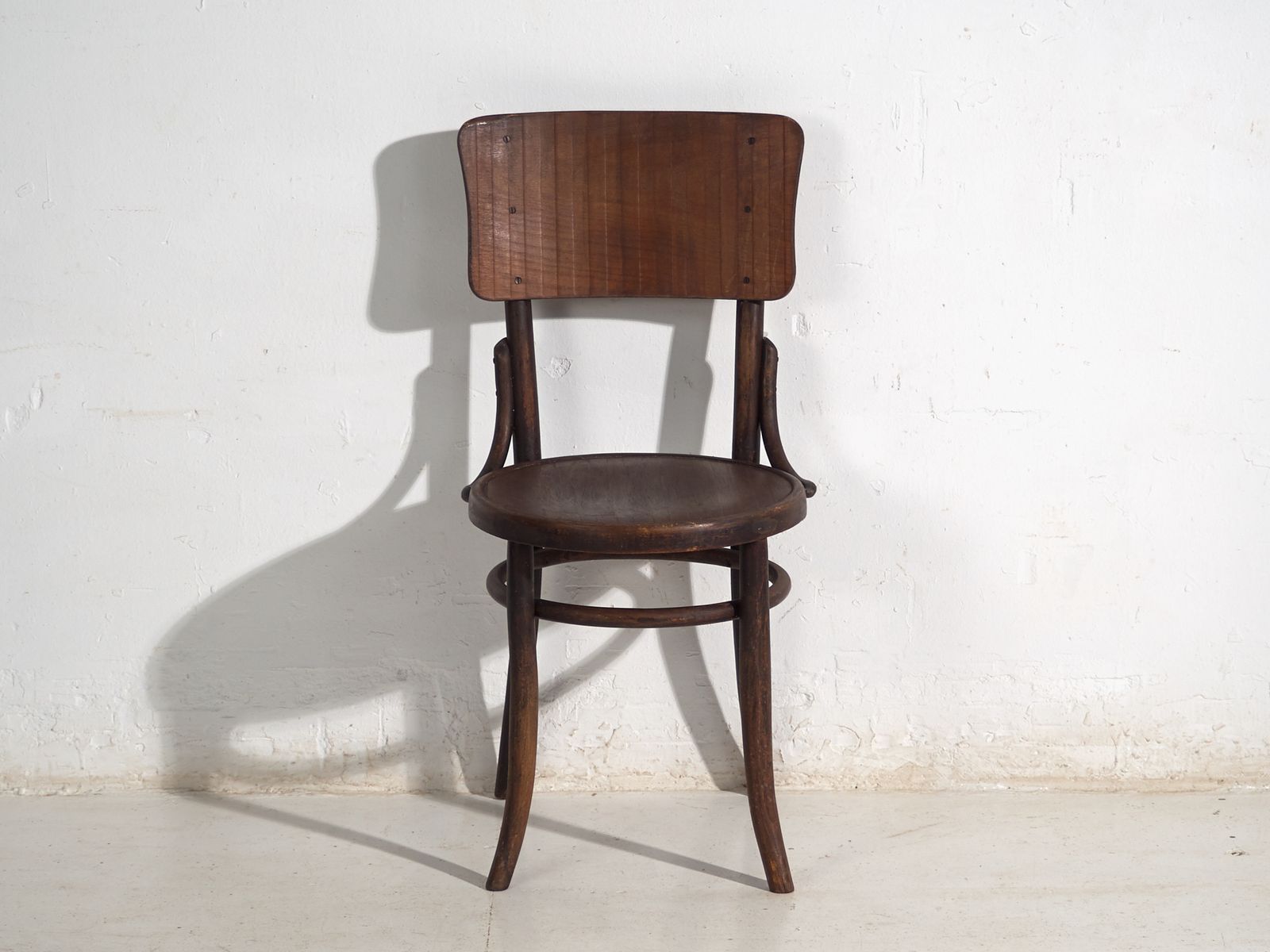 photo for sale Pair Of Thonet Style Bentwood Chairs With Curved Board Back – Central Europe, Circa 1920