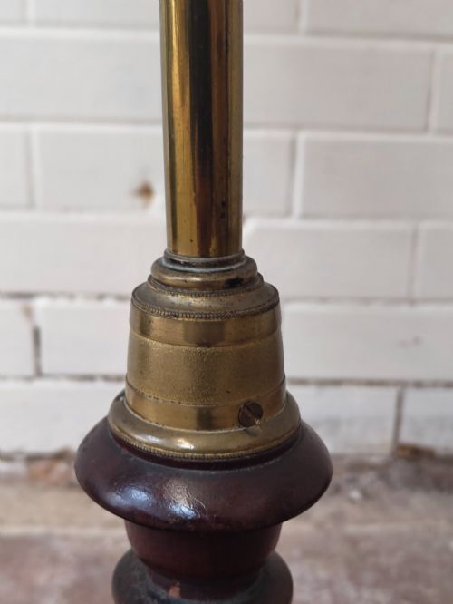 Antique Victorian Country House Velvet Needlework Fireside Brass Pole Screen photo Home Fixtures
