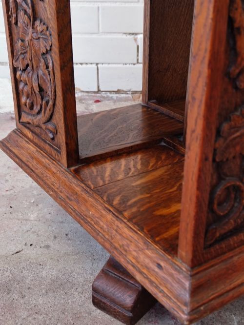 photo furniture Antique Victorian Carved Golden Oak Revolving Bookcase