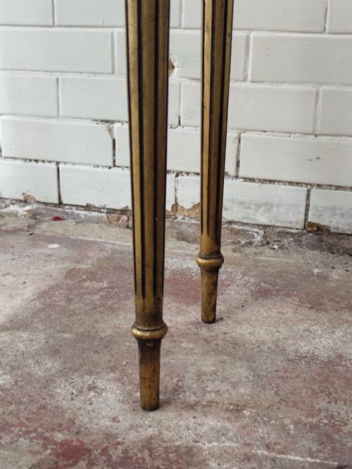 Diminutive Vintage French Giltwood Marble Top Console Side Table photo for sale