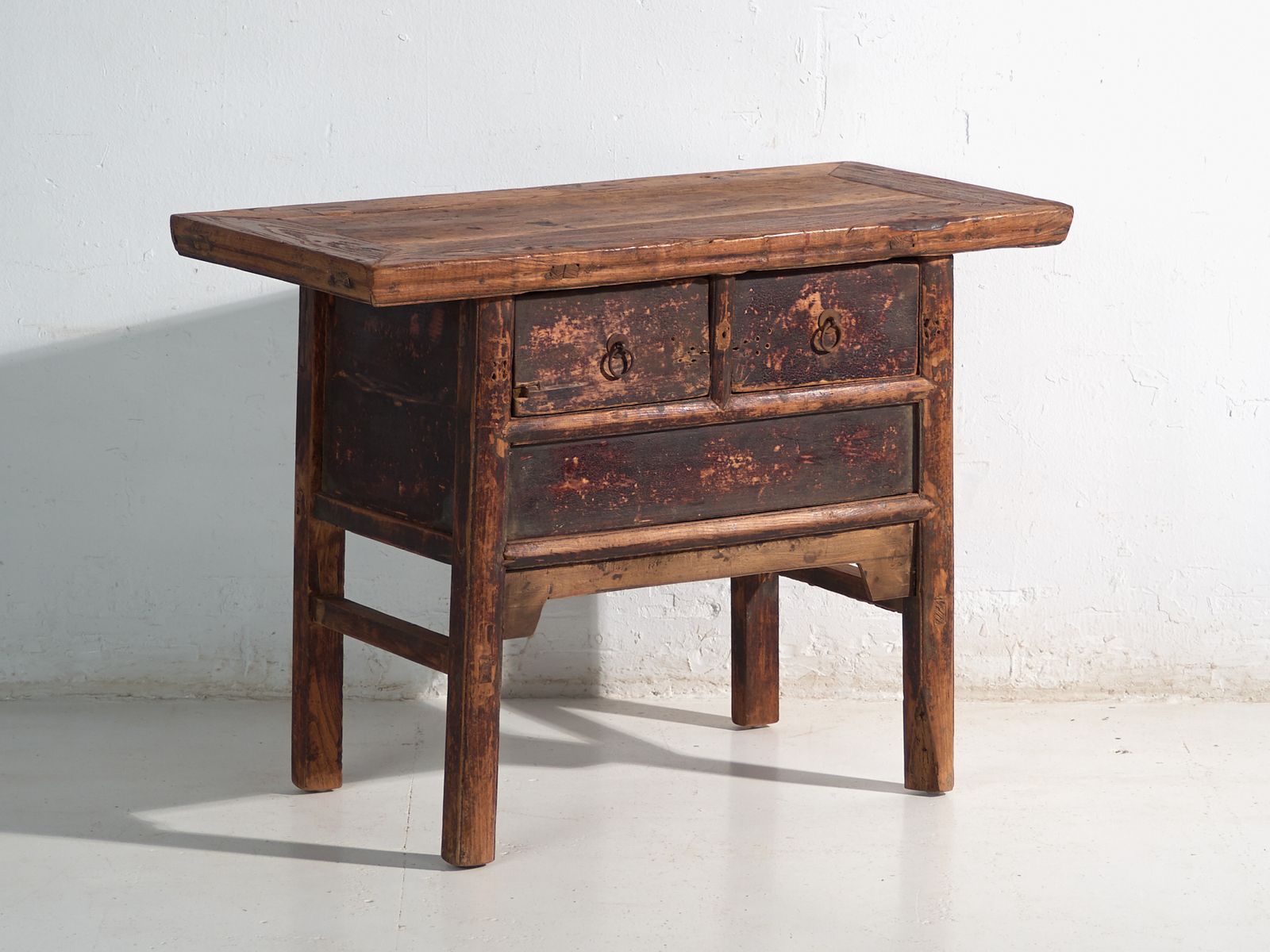 Antique Chinese Console With Three Drawers And Dark Patina – China, Circa 1900