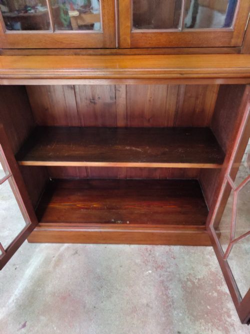 Antique Victorian Mahogany Astragal Glazed Victorian Adjustable Bookcase photo vintage