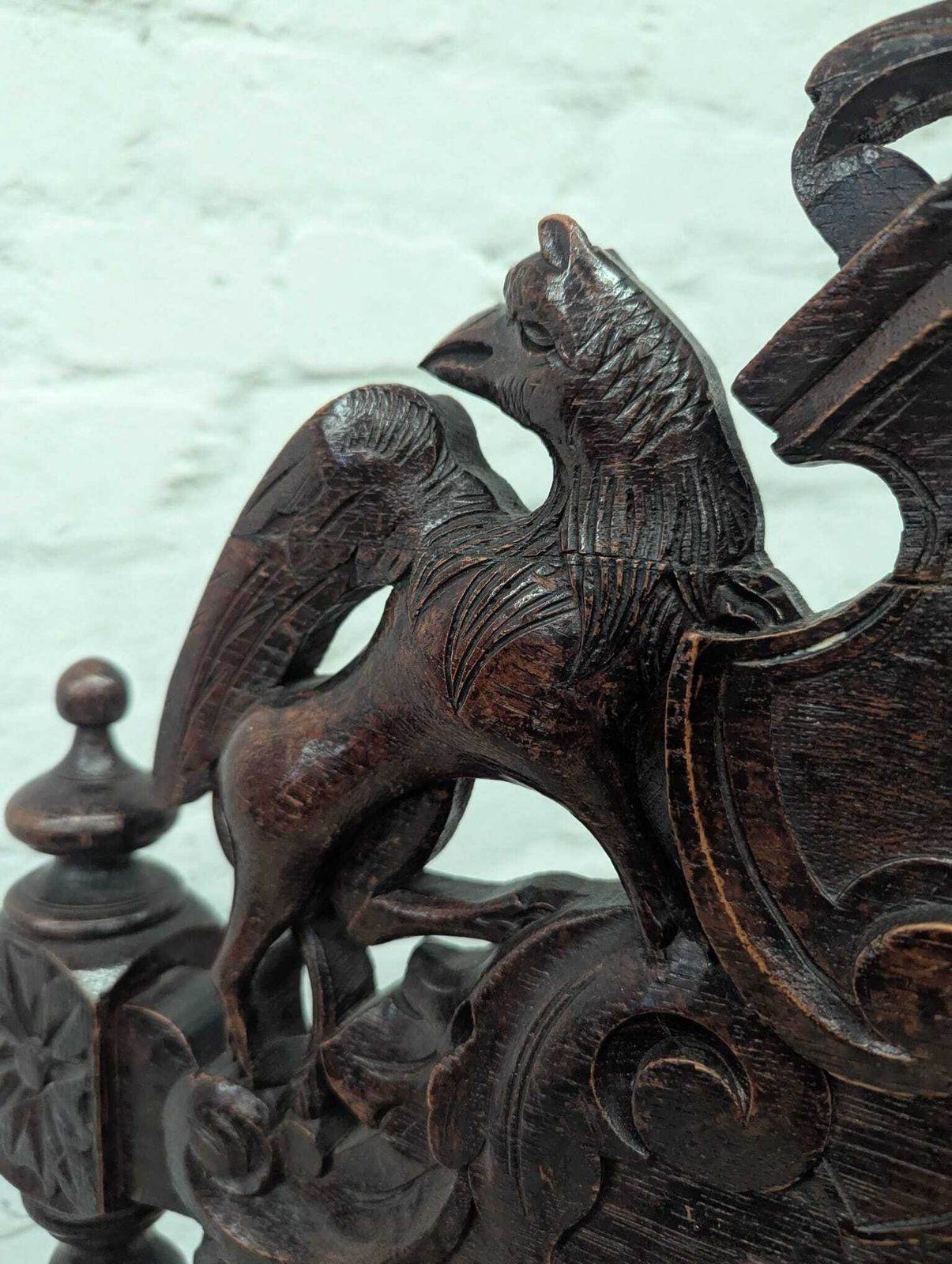19th Century French Renaissance Carved Oak Armchair photo for sale