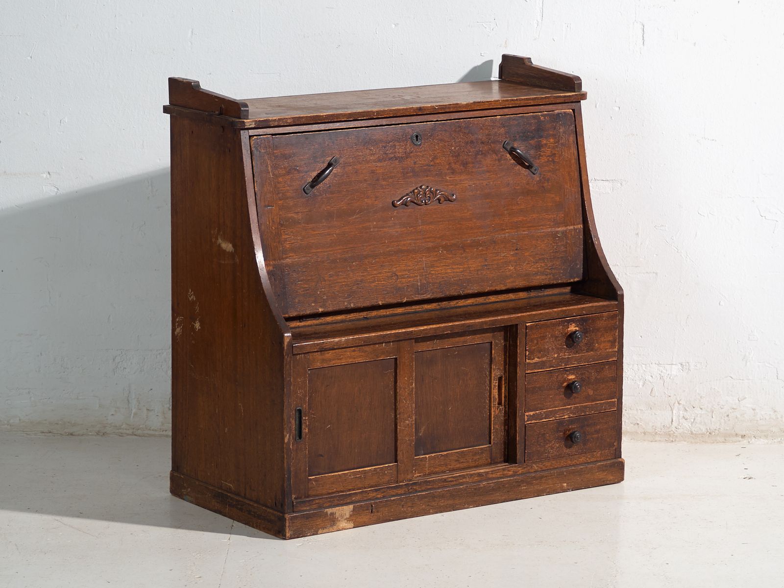 Antique Japanese Drop Front Desk – Taishō Period, Japan, Circa 1920