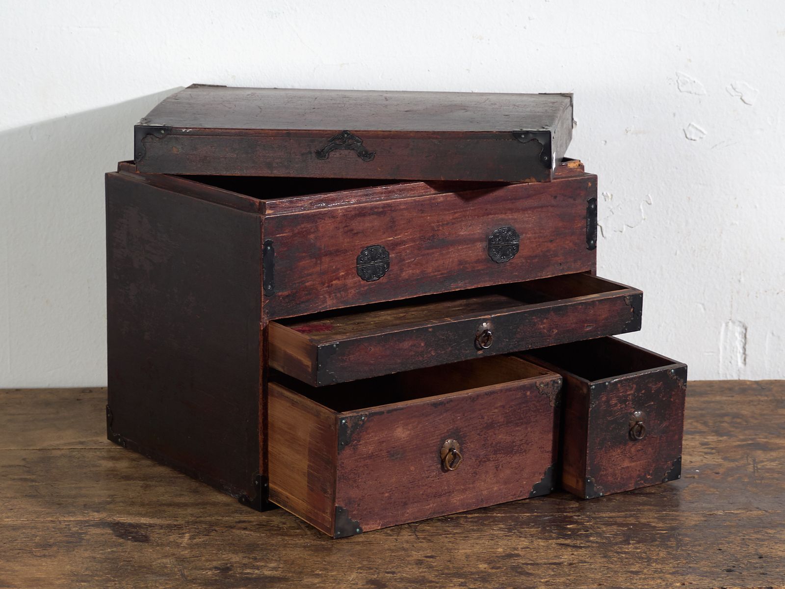 Antique Small Japanese Chest With Drawers And Compartments – Japan, Circa 1900 photo for sale