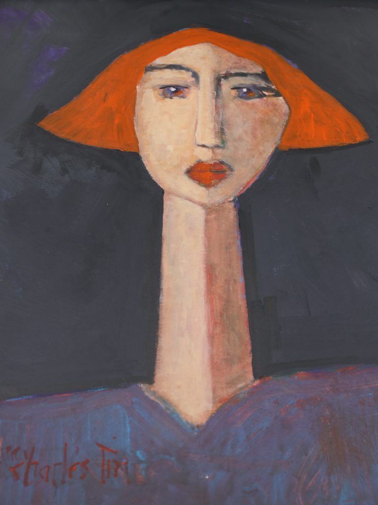 Harry Charles Tim Neo Expressionist Acrylic Painting ‘Alice’   Longhead Series, 2025 photo vinterior