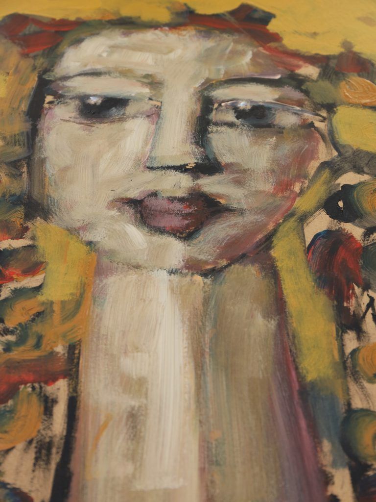 Harry Charles Tim Neo Expressionist Acrylic Painting ‘Harvest Boss’ – Longhead Series, 2026 photo vinterior