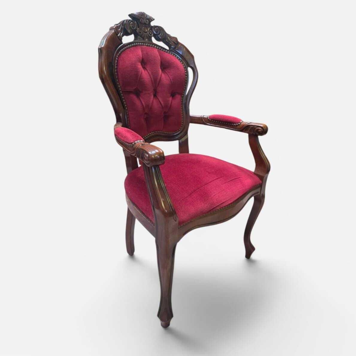 photo vinterior Vintage Victorian Style Dining Chairs / Set Of 6 / Carver & Side Chairs / C1970