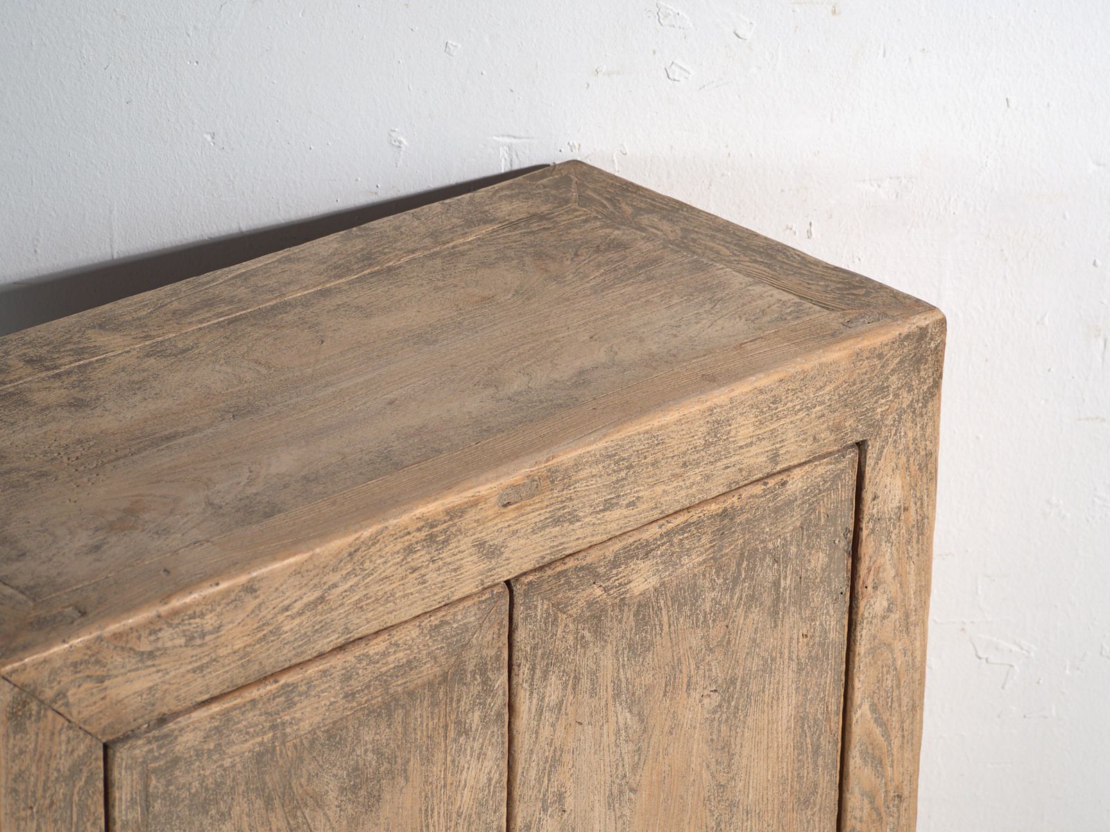 Antique Low Cabinet In Elm With Fretwork Apron – China, Circa 1950 photo furniture