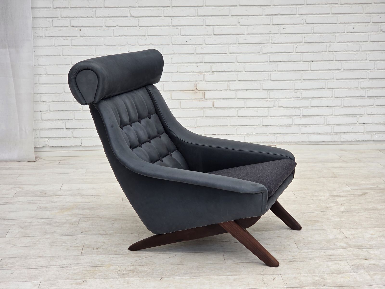 1970s, Danish Design By Illum Wikkelsø, Reupholstered Armchair, Leather. photo furniture