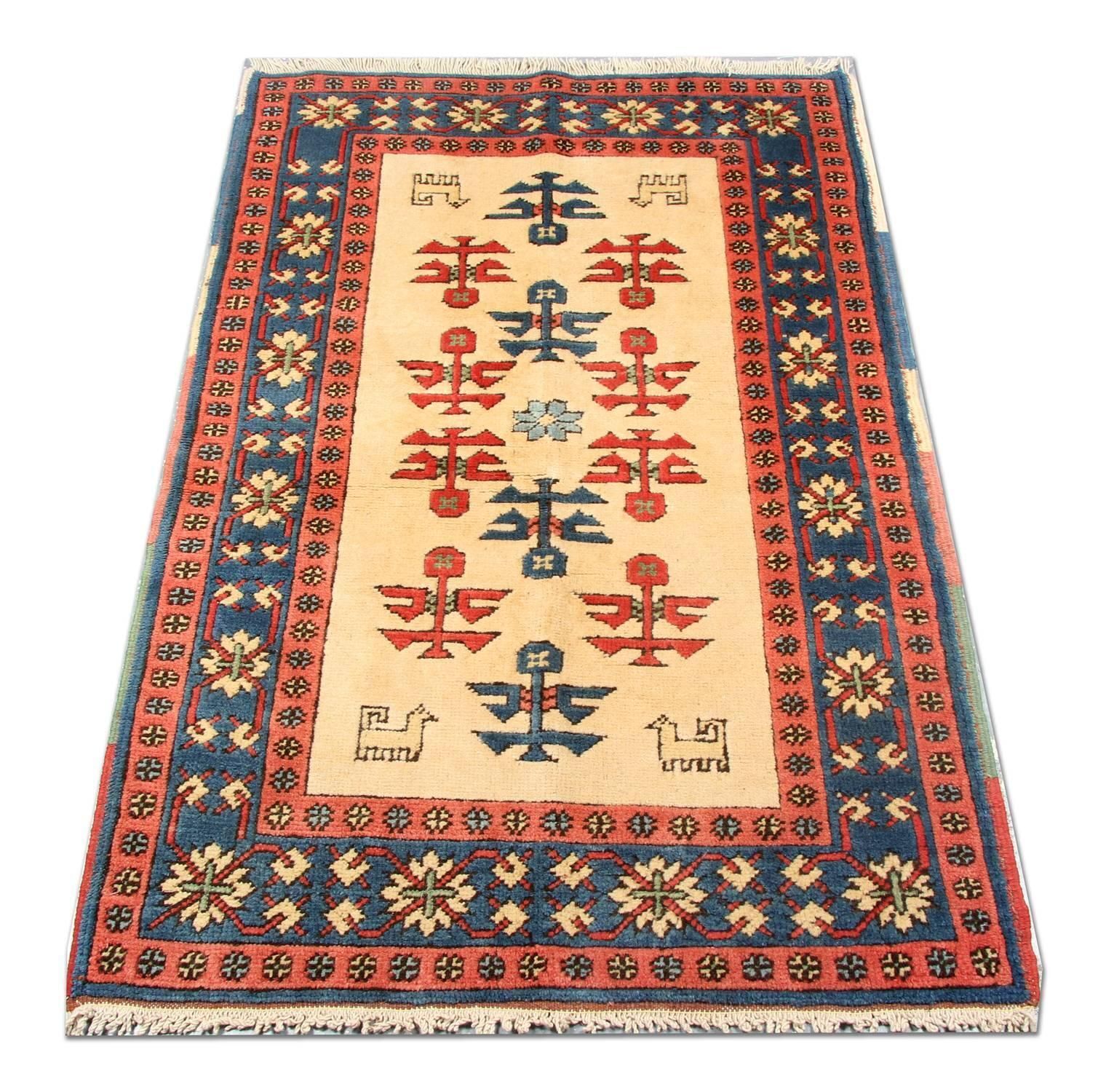 Tapis tribal en laine, tapis oriental en laine fait main photo furniture