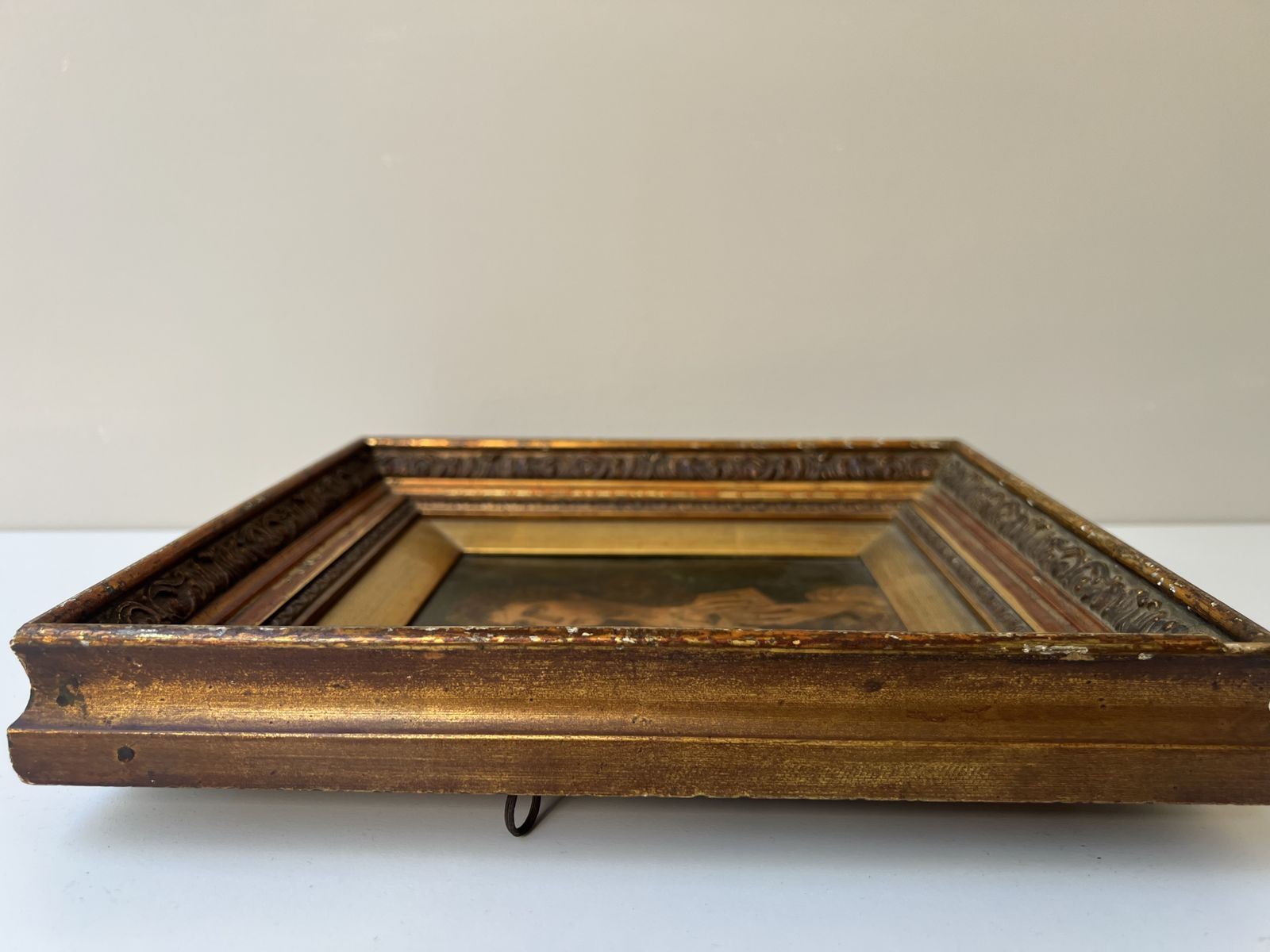 Art Victorian Framed Portrait Of A Young Lady With Ornate Wooden Frame photo