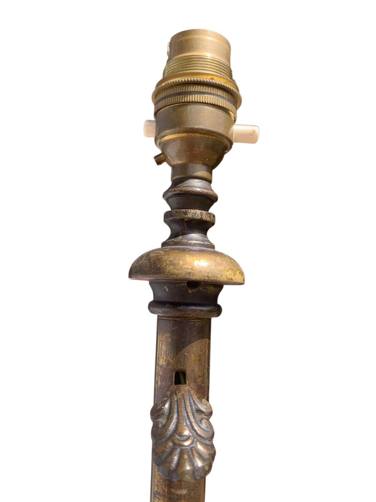 photo vinterior Antique Japanese Meiji Bronze Floor Lamp Base Oriental Dragon Turtle Light C1890
