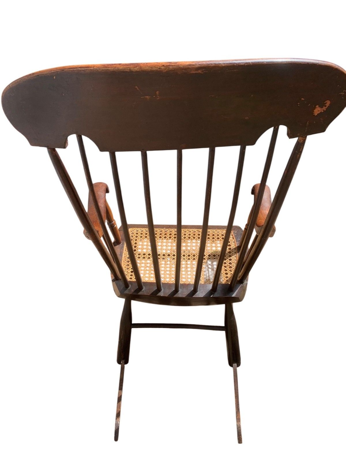 Antique Boston Rocker Chair & Matching Footstool C.1880 Victorian Windsor Cane photo buy