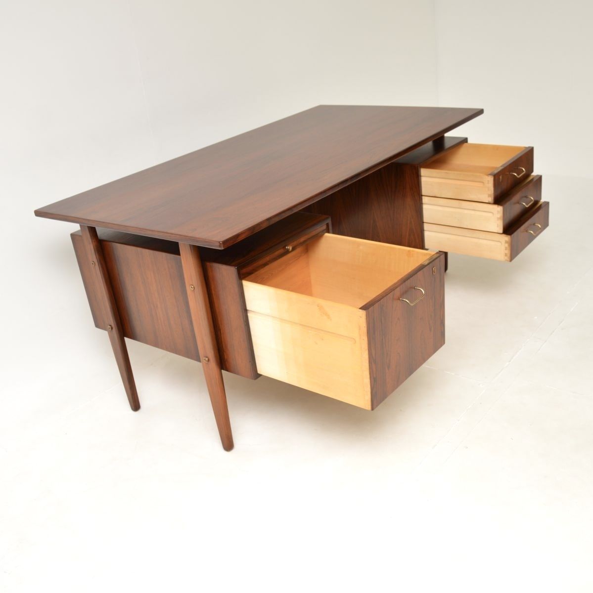 photo furniture Danish Vintage Midcentury Rosewood And Brass Desk