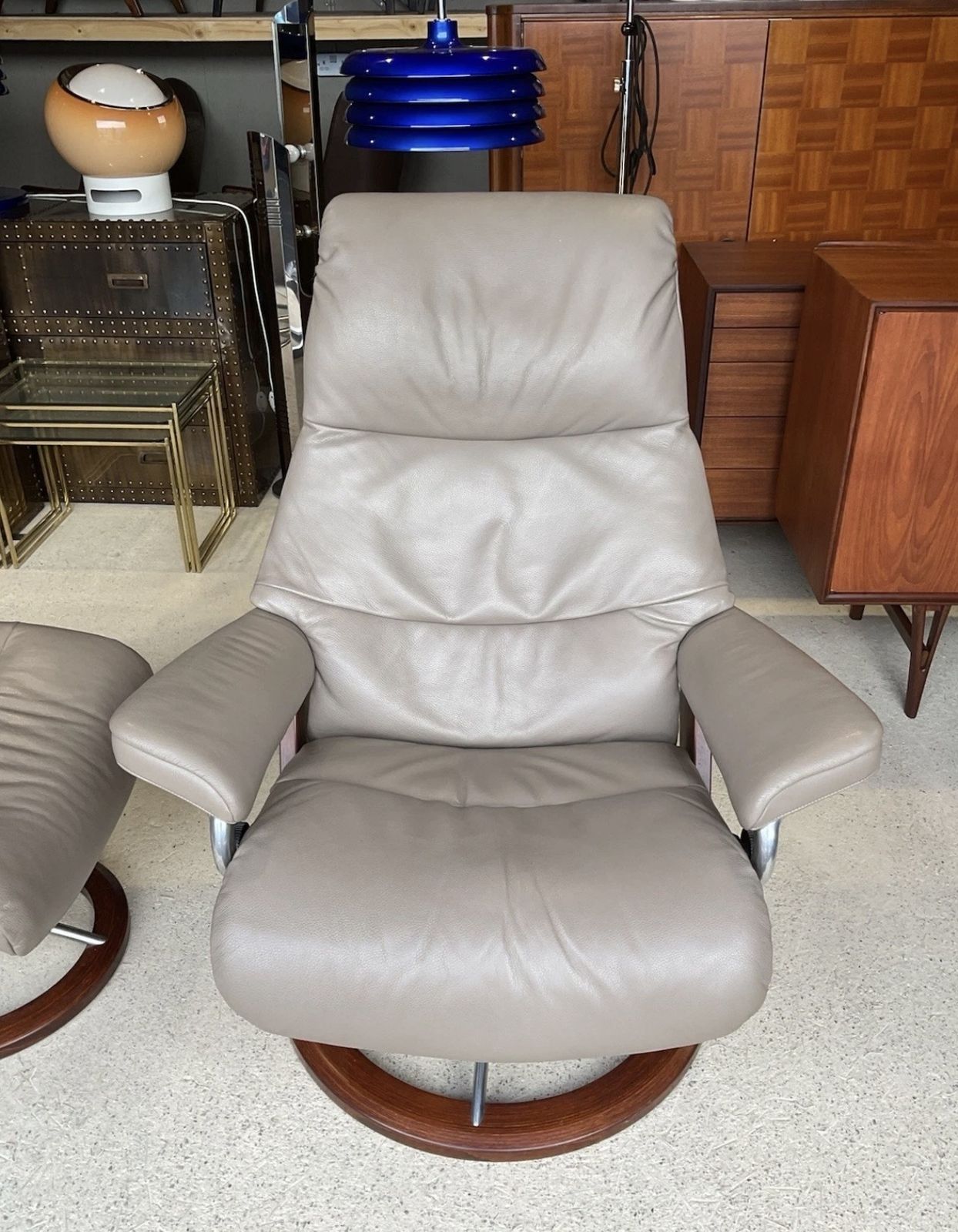 Ekornes Stressless Leather Recliner Armchair And Footstool Scandinavian Design photo buy