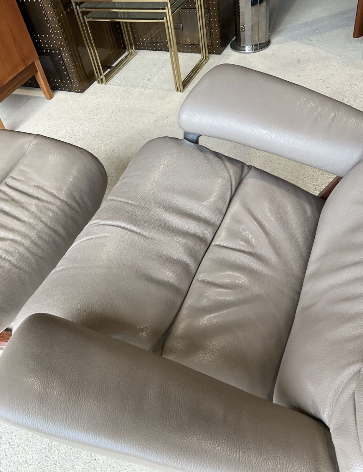 Furniture Ekornes Stressless Leather Recliner Armchair And Footstool Scandinavian Design photo