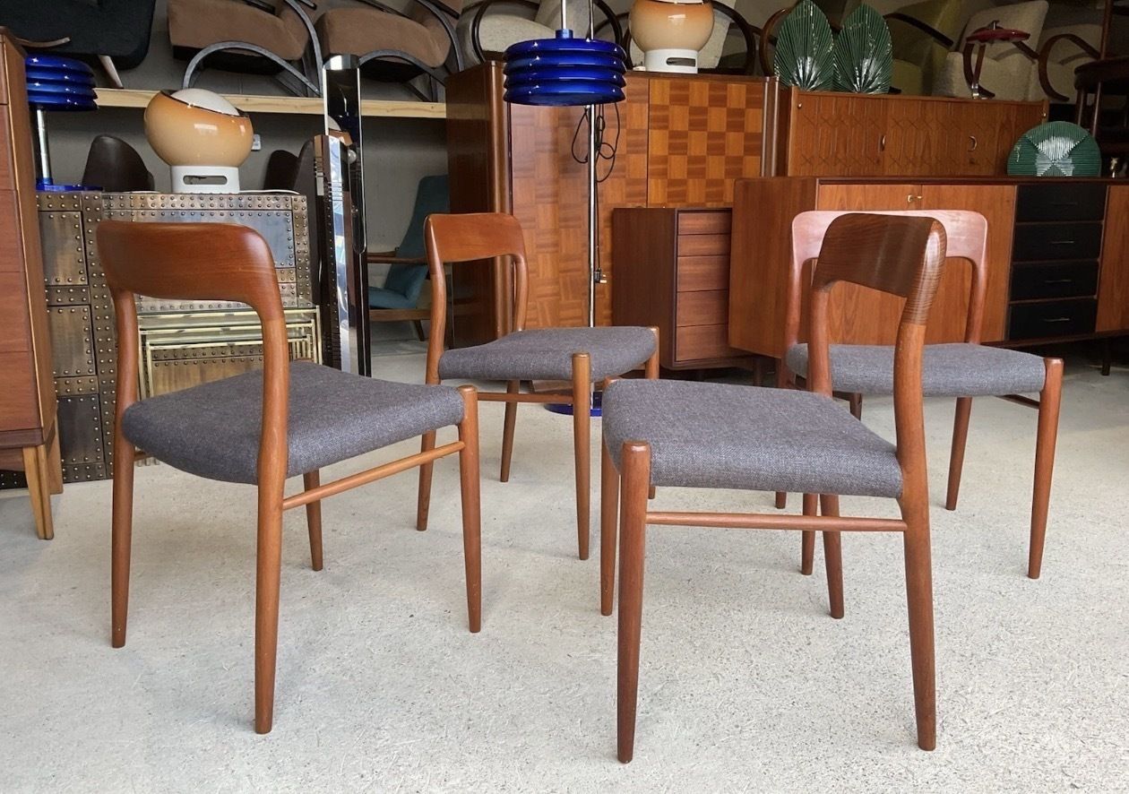 Danish Model 75 Dining Chairs By Niels Otto Møller For J.L. Møllers Mobelfabrik
