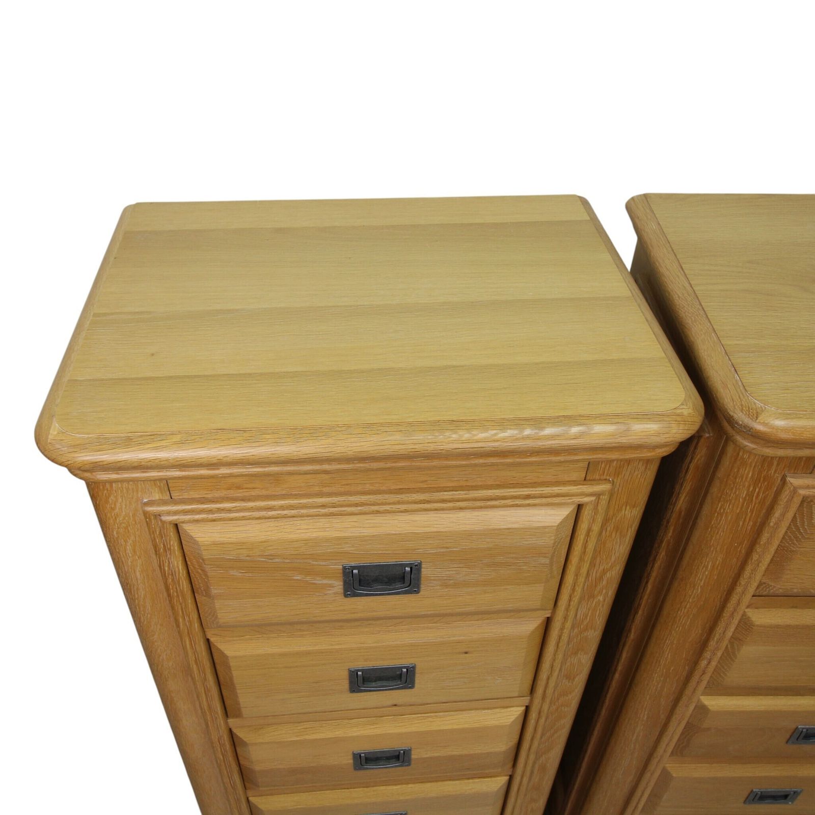 Pair Of Oak Tallboy / Chest Of Drawers photo vintage