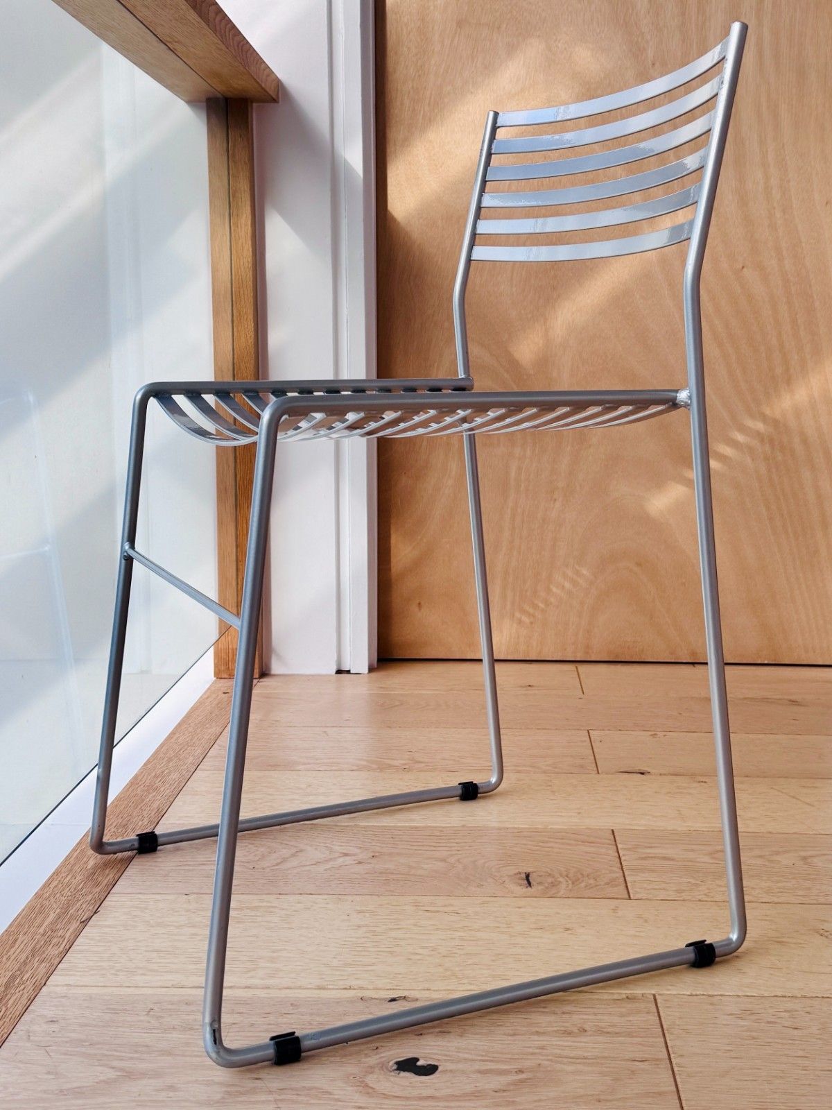 Emu Aero Metal Stacking Chair In Silver 1990s Vintage Retro Collectable photo buy