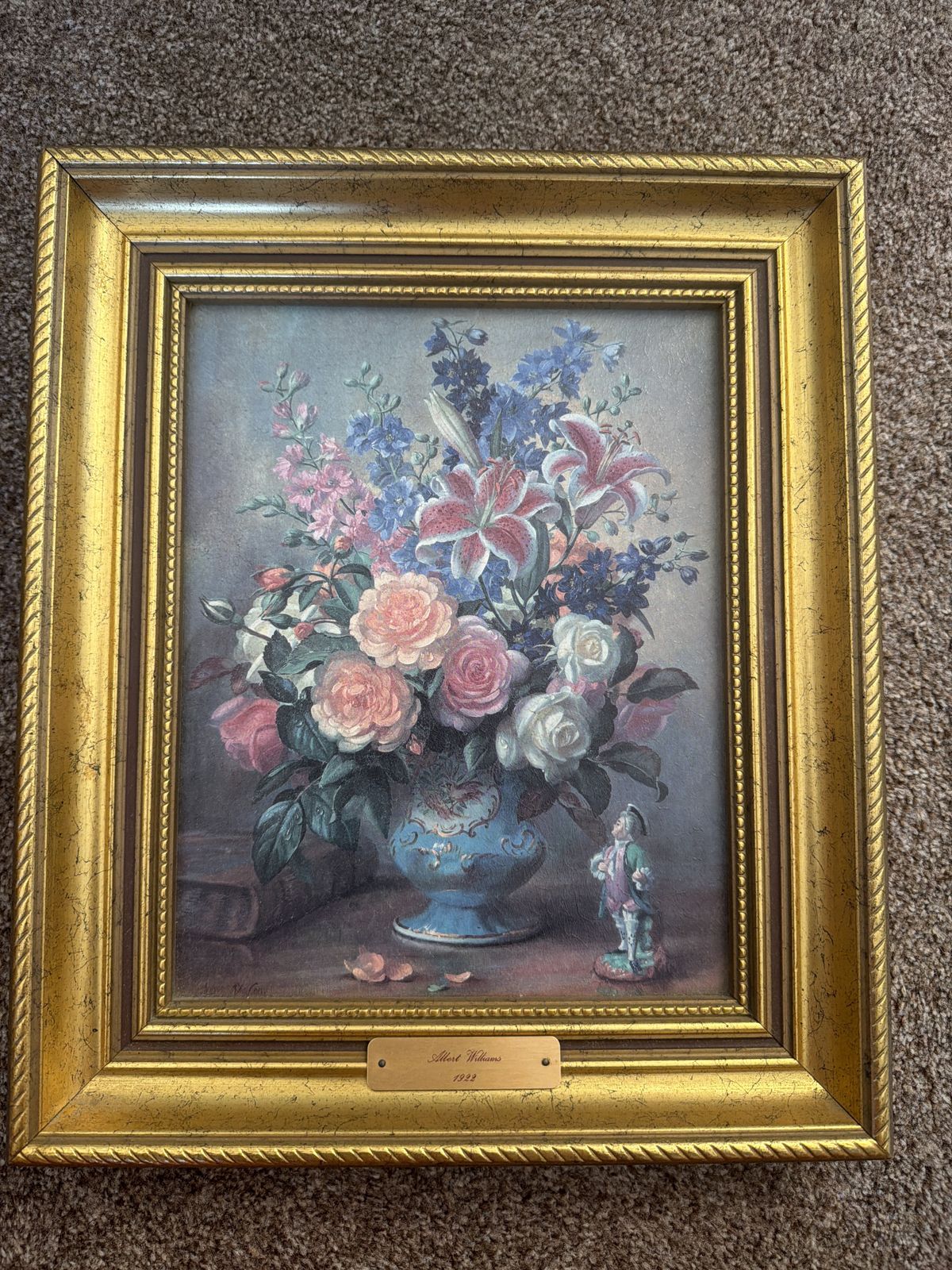 Vintage Albert Williams Framed Art Print   Heritage Collection Floral Still Life photo Art