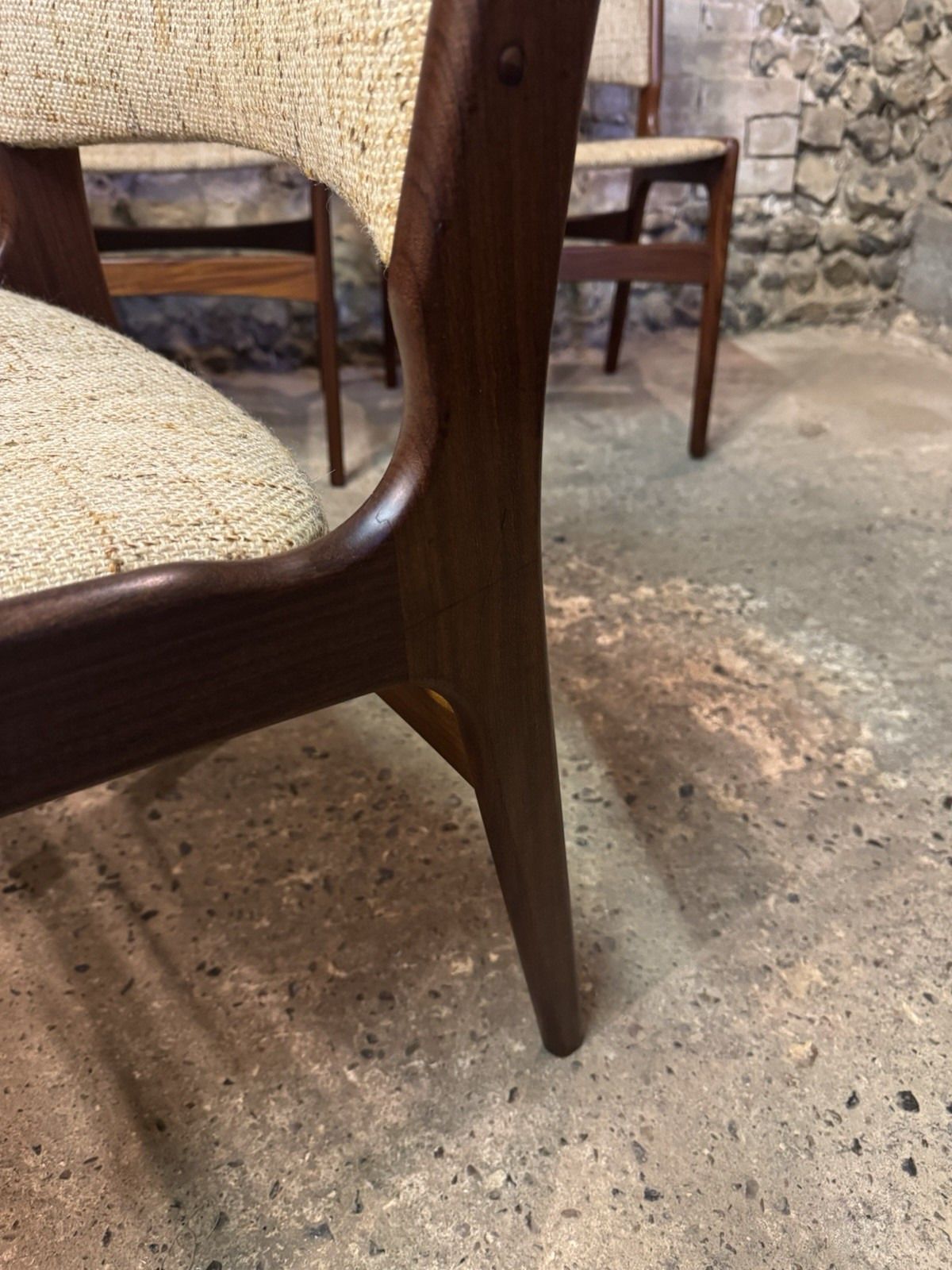 🚛 Vintage Mid Century Set Of 6 Erik Buch Danish Teak Dining Chairs Model 38 photo vintage