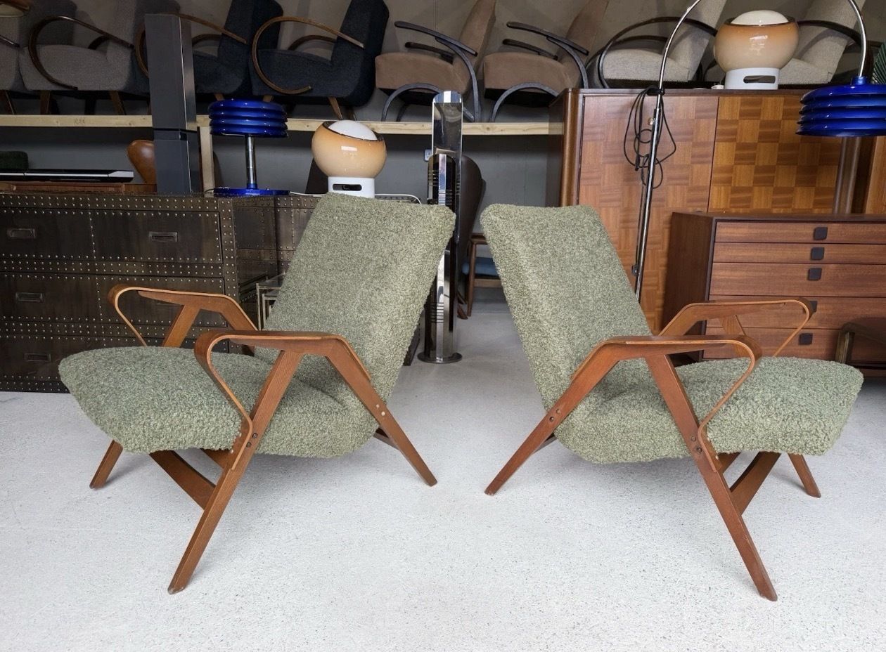 photo vinterior Mid Century Armchairs By František Jirák For Tatra, Vintage, Retro Style