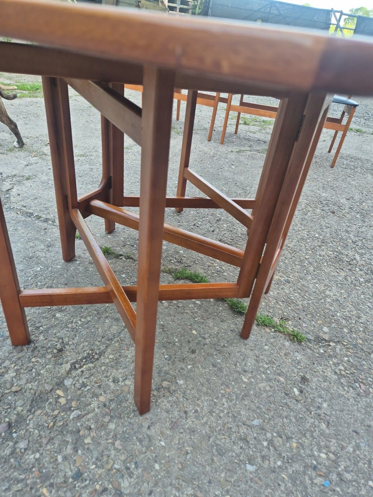 photo for sale Vintage/Retro/Mid Century G Plan? Teak Drop Leaf Table And 4 Vinyl Seated Chairs