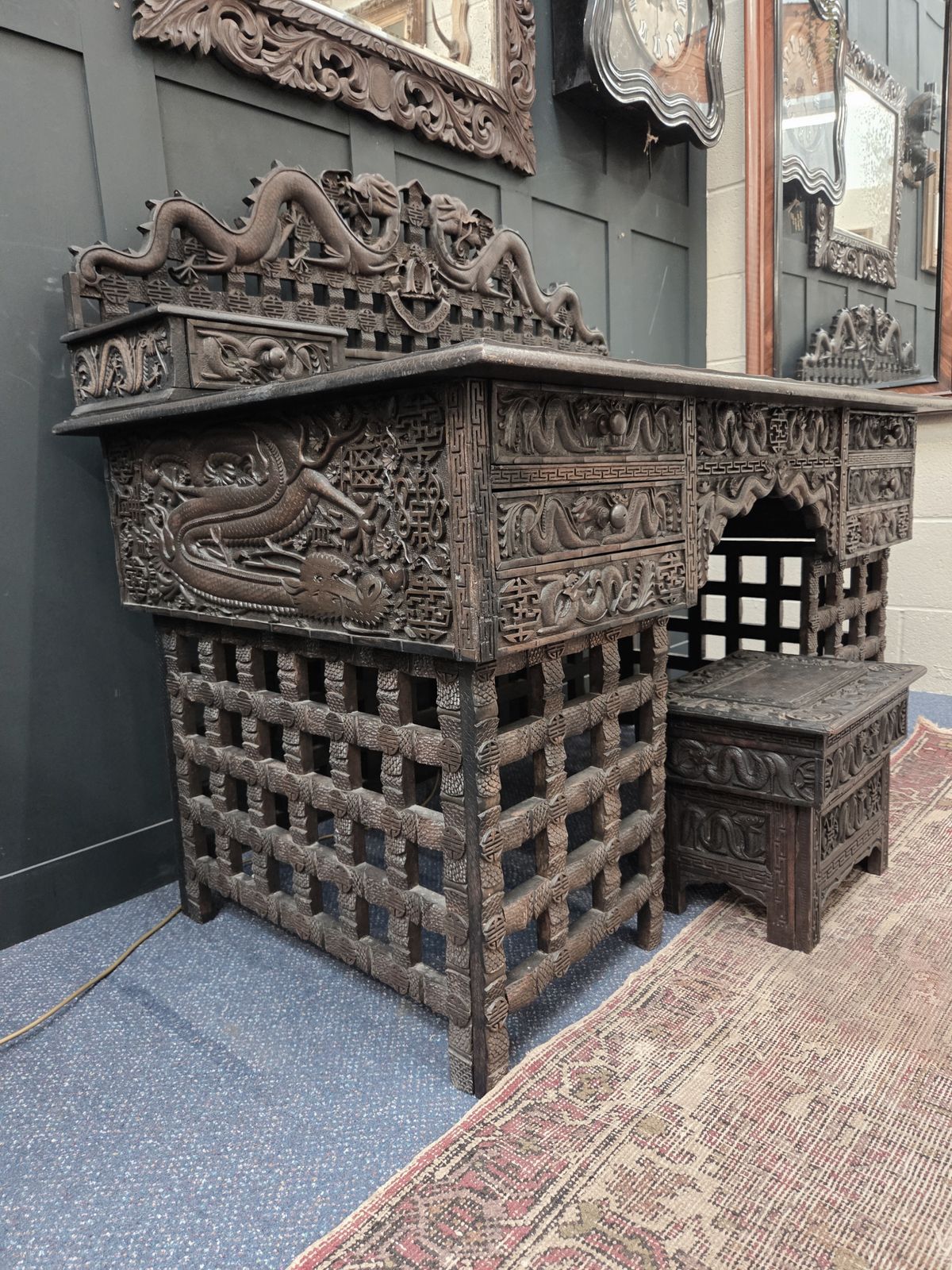 Early 20th Century Japanese Export Dragon Desk photo for sale