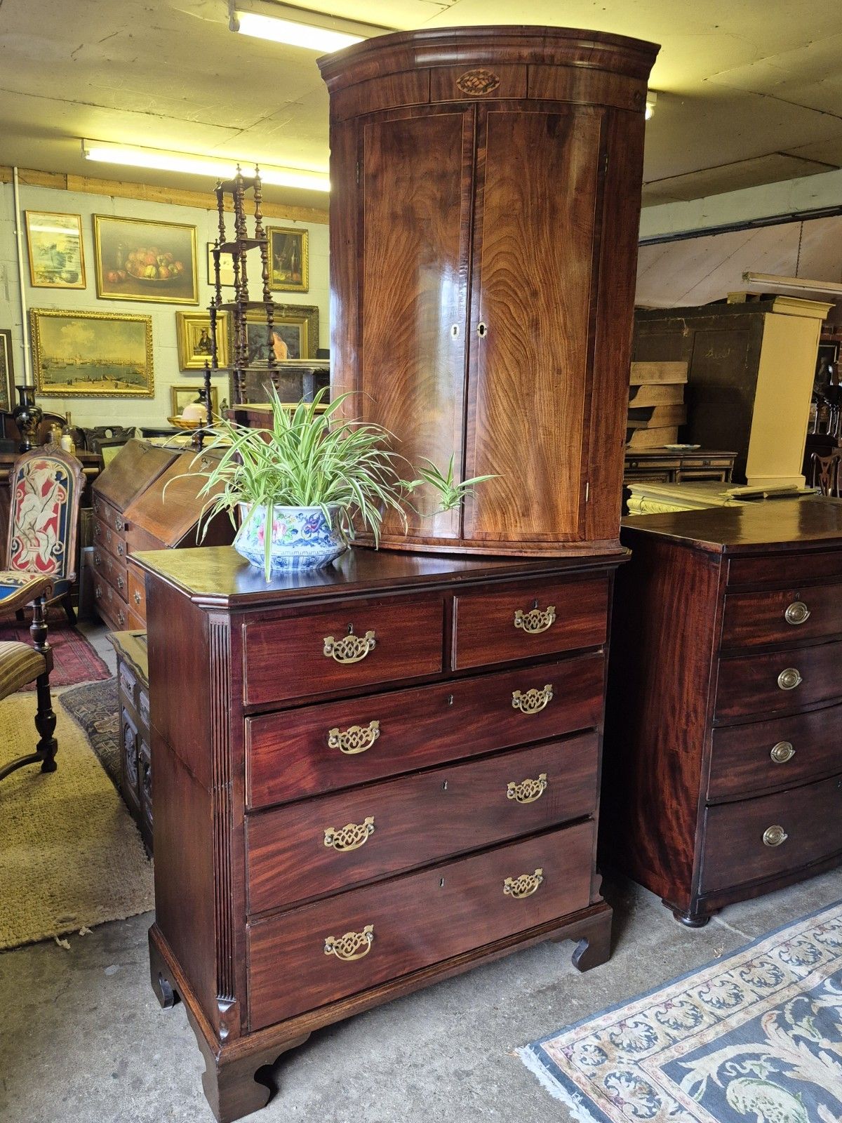 A C1790 George III Chest Of Graduated Drawers Reeded Canted Corners Bracket Feet photo furniture