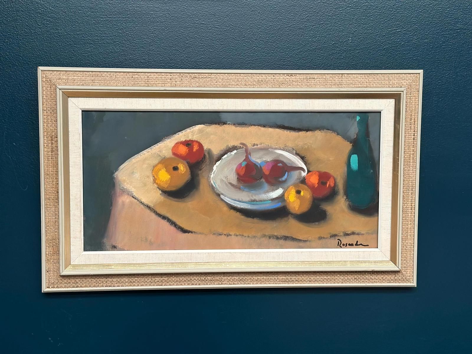 Original Mid Century Swedish Oil On Canvas – “Stilleben” By Kurt Rosander – Vintage & Frame – 42 × 72 Cm (16.5" × 28.3")