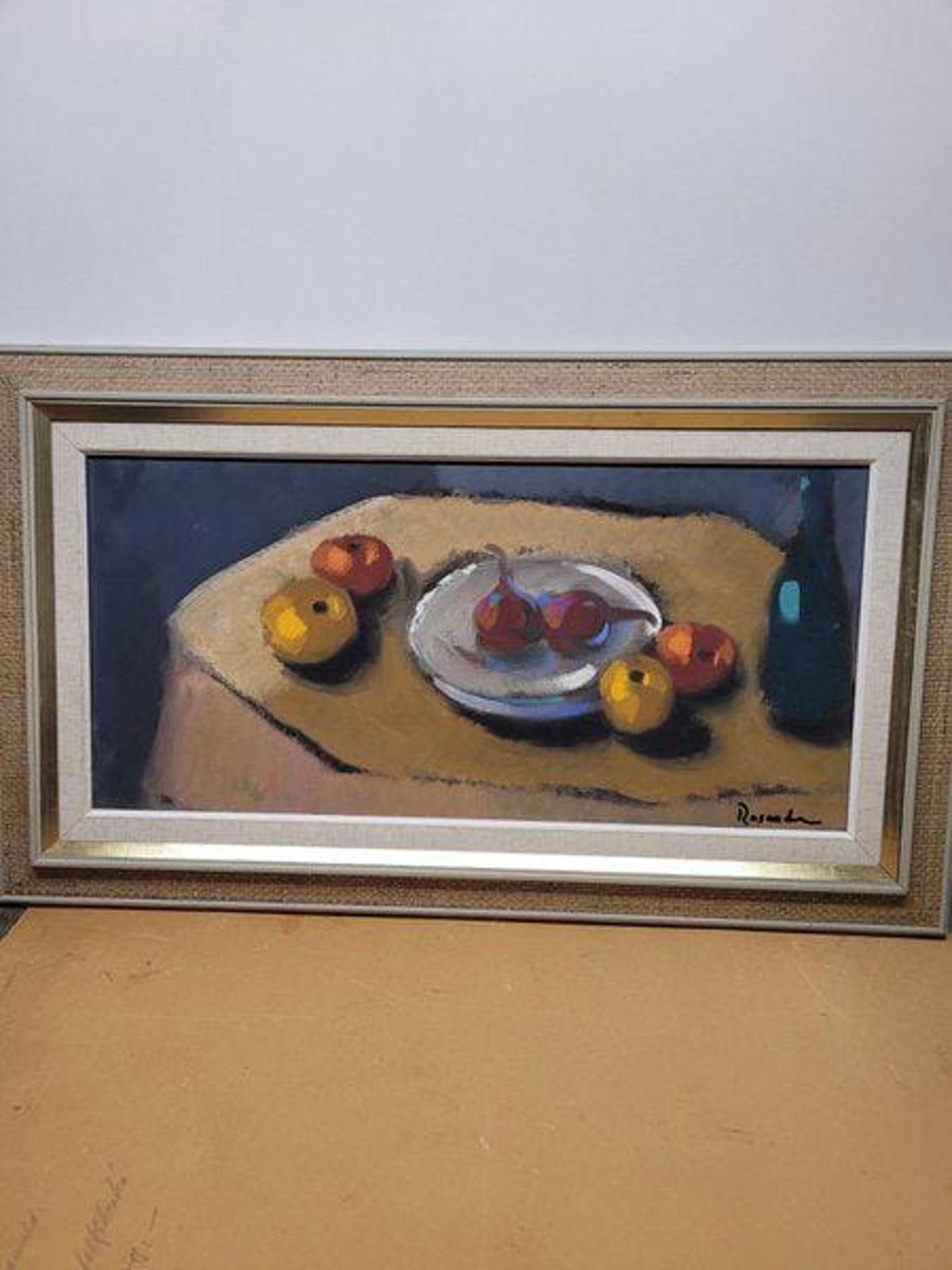Original Mid Century Swedish Oil On Canvas – “Stilleben” By Kurt Rosander – Vintage & Frame – 42 × 72 Cm (16.5" × 28.3") photo for sale