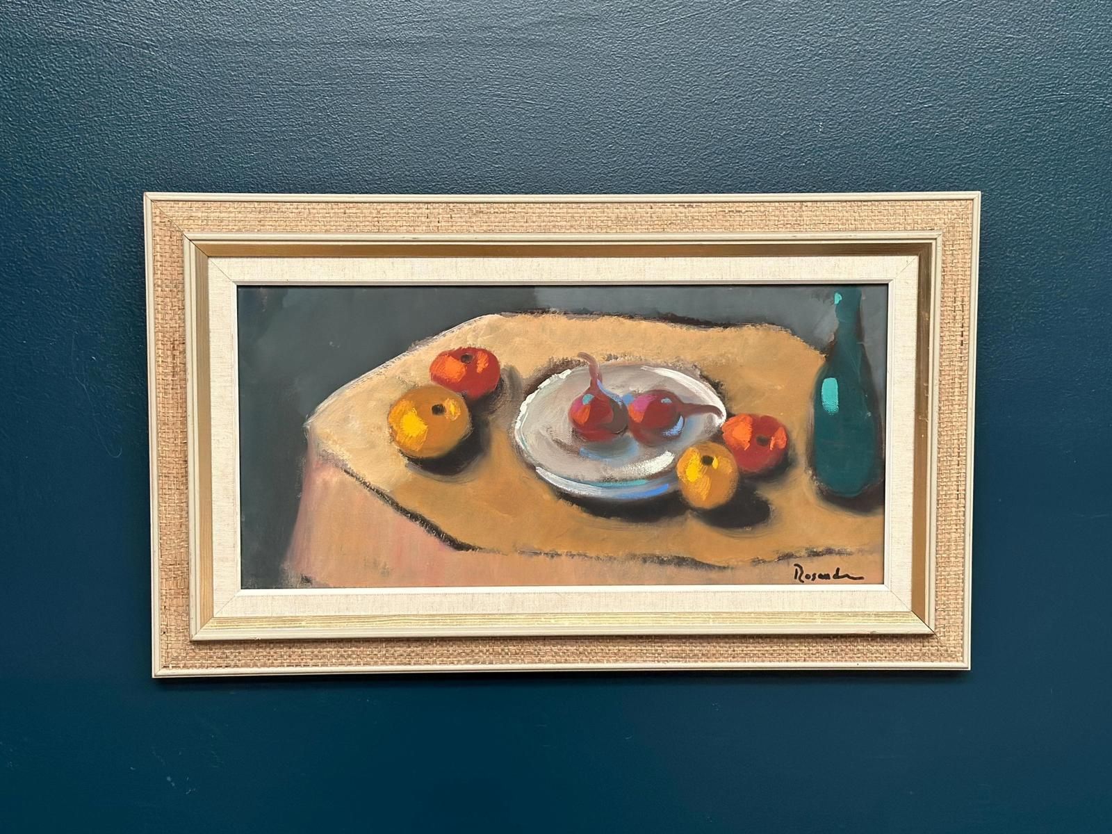 Original Mid Century Swedish Oil On Canvas – “Stilleben” By Kurt Rosander – Vintage & Frame – 42 × 72 Cm (16.5" × 28.3") photo Art