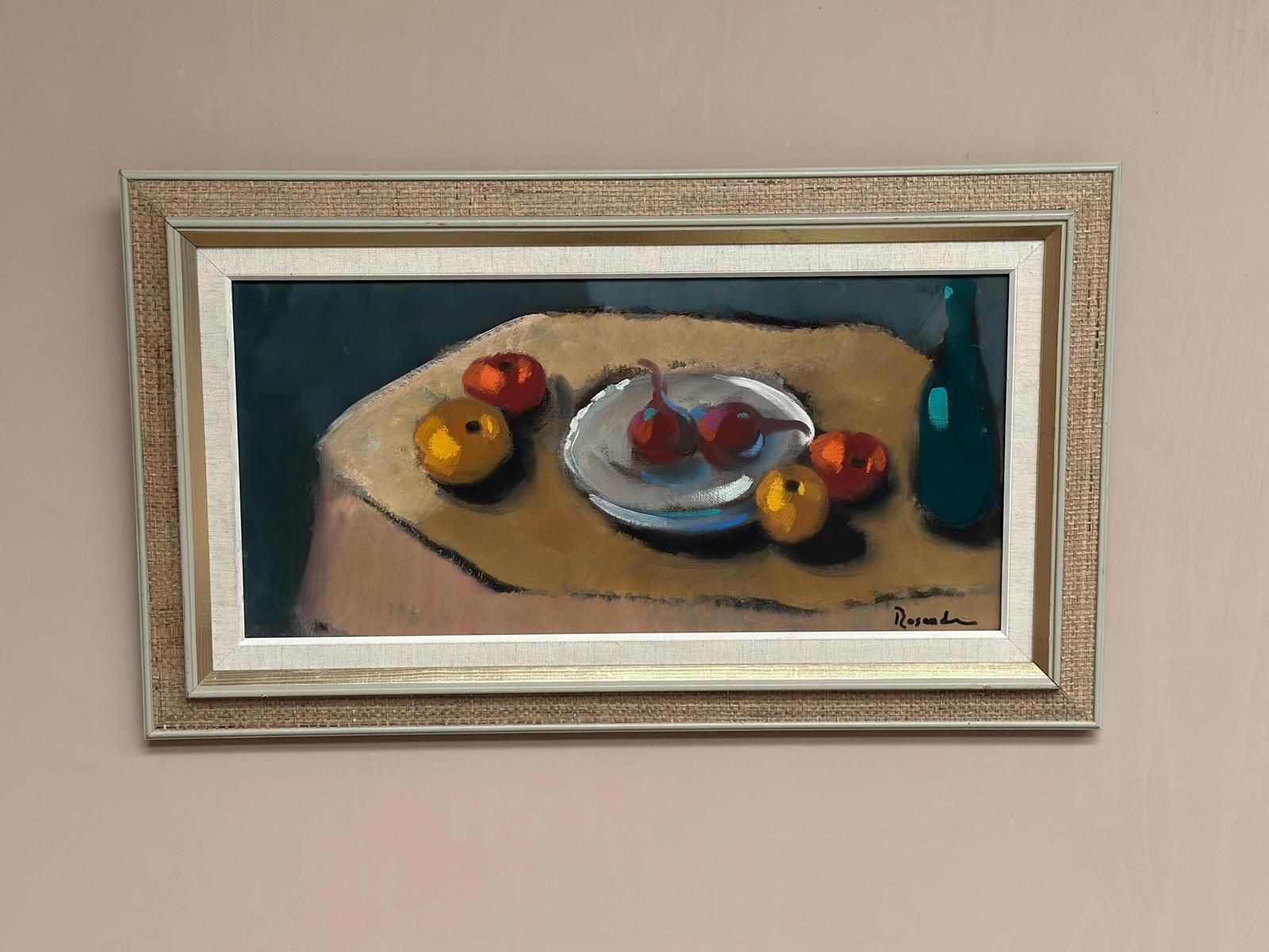 photo buy Original Mid Century Swedish Oil On Canvas – “Stilleben” By Kurt Rosander – Vintage & Frame – 42 × 72 Cm (16.5" × 28.3")