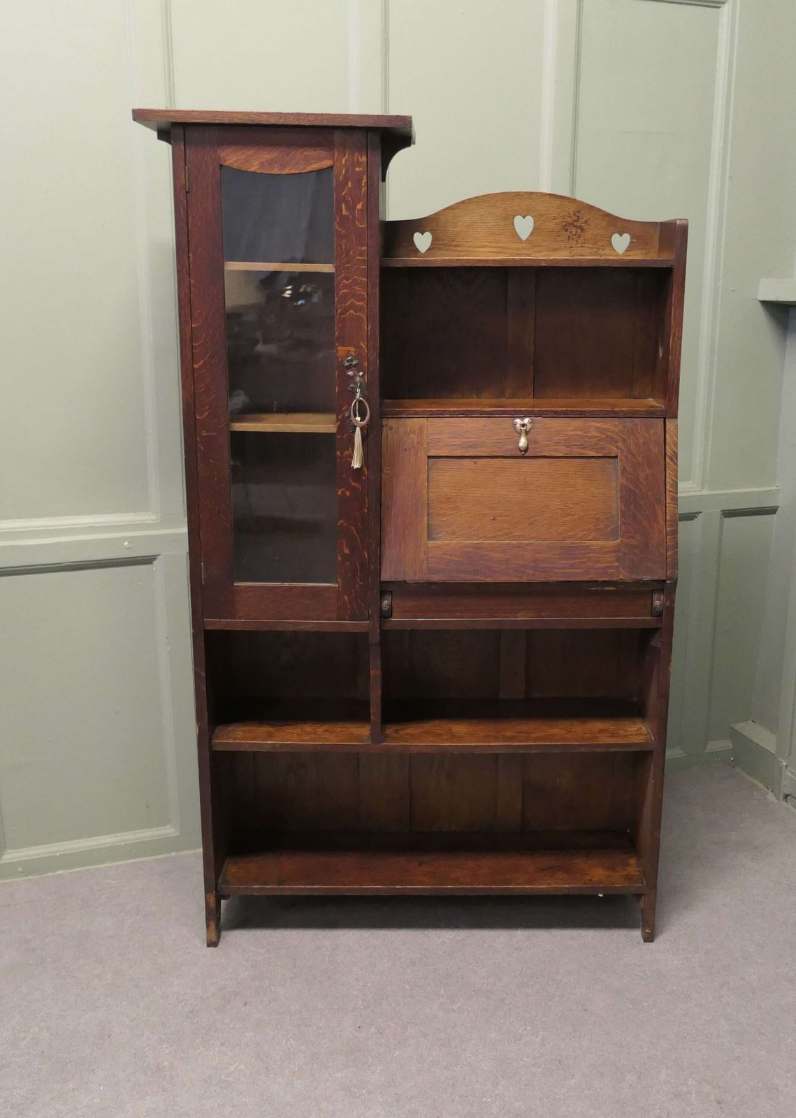 Arts And Crafts Golden Oak Students Bureau Book Case This Is A Very Useful Piece photo for sale
