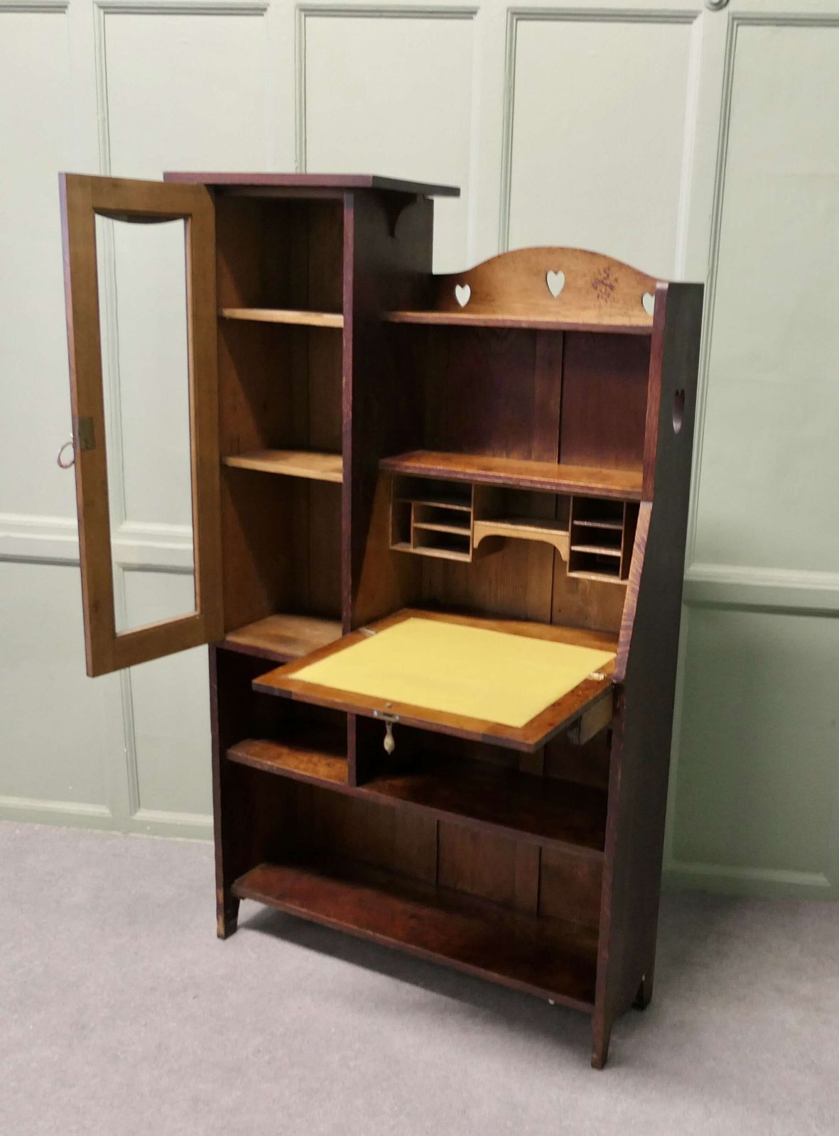 Arts And Crafts Golden Oak Students Bureau Book Case This Is A Very Useful Piece photo vinterior
