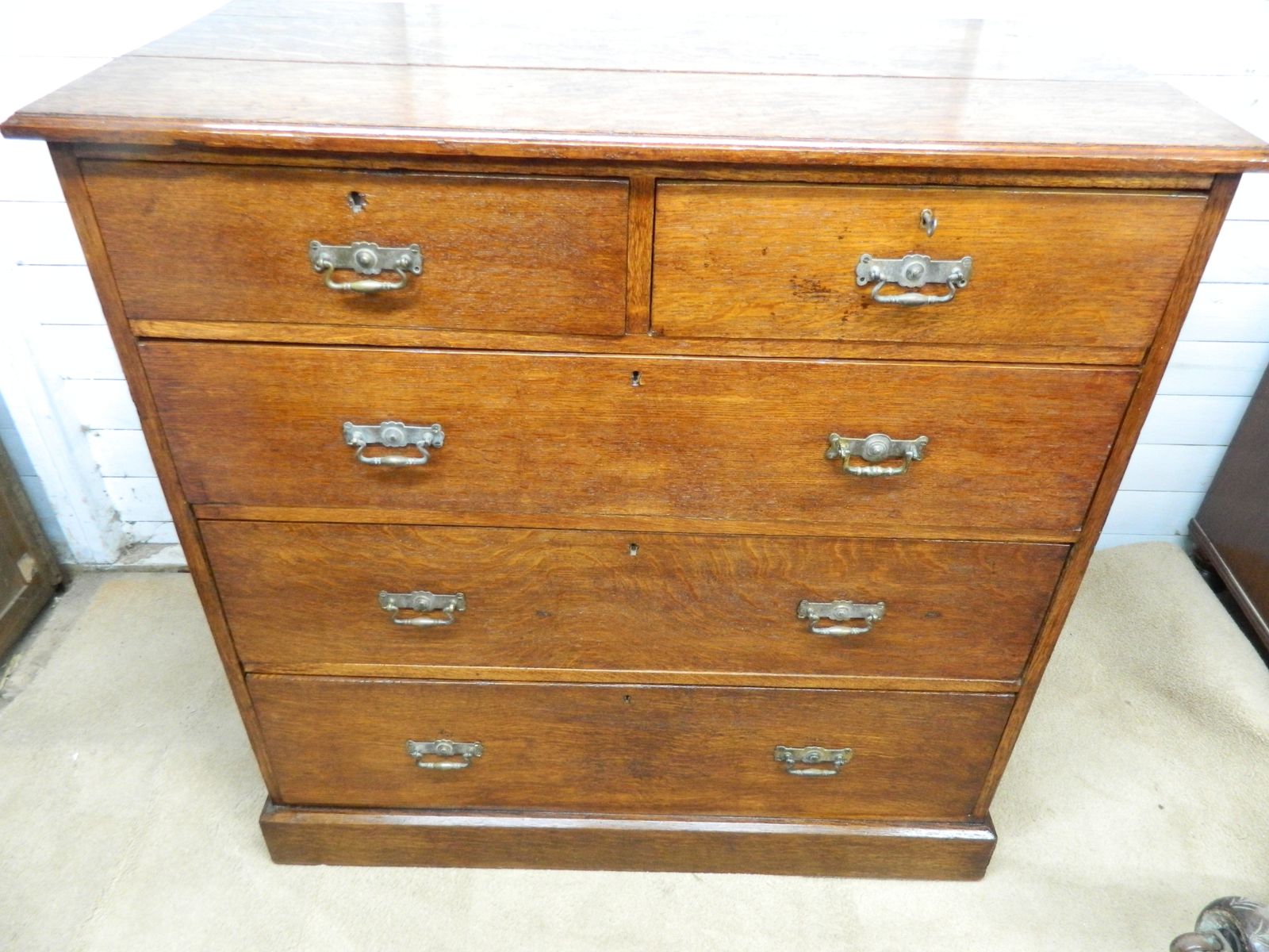 Furniture Victorian Oak Chest Of Drawers photo