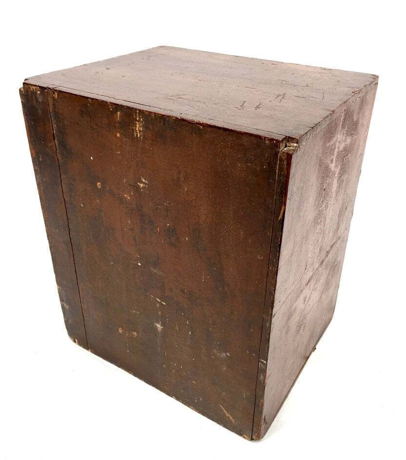 photo for sale Antique Tabletop Wooden Chest Of Collectors Drawers / Storage Box / Cabinet