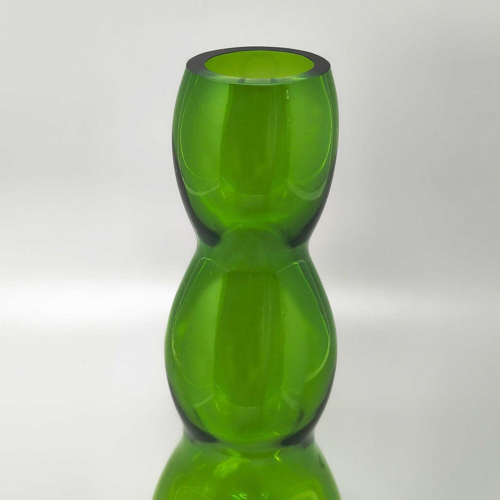 Mid Century Modern V. Nason Murano Green Glass Vase, 1970s photo vinterior