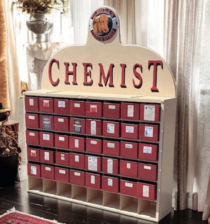 photo for sale Chemists Drawers, Lots Of Storage. 40 Deep Drawers. Great Unique Shoe Storage