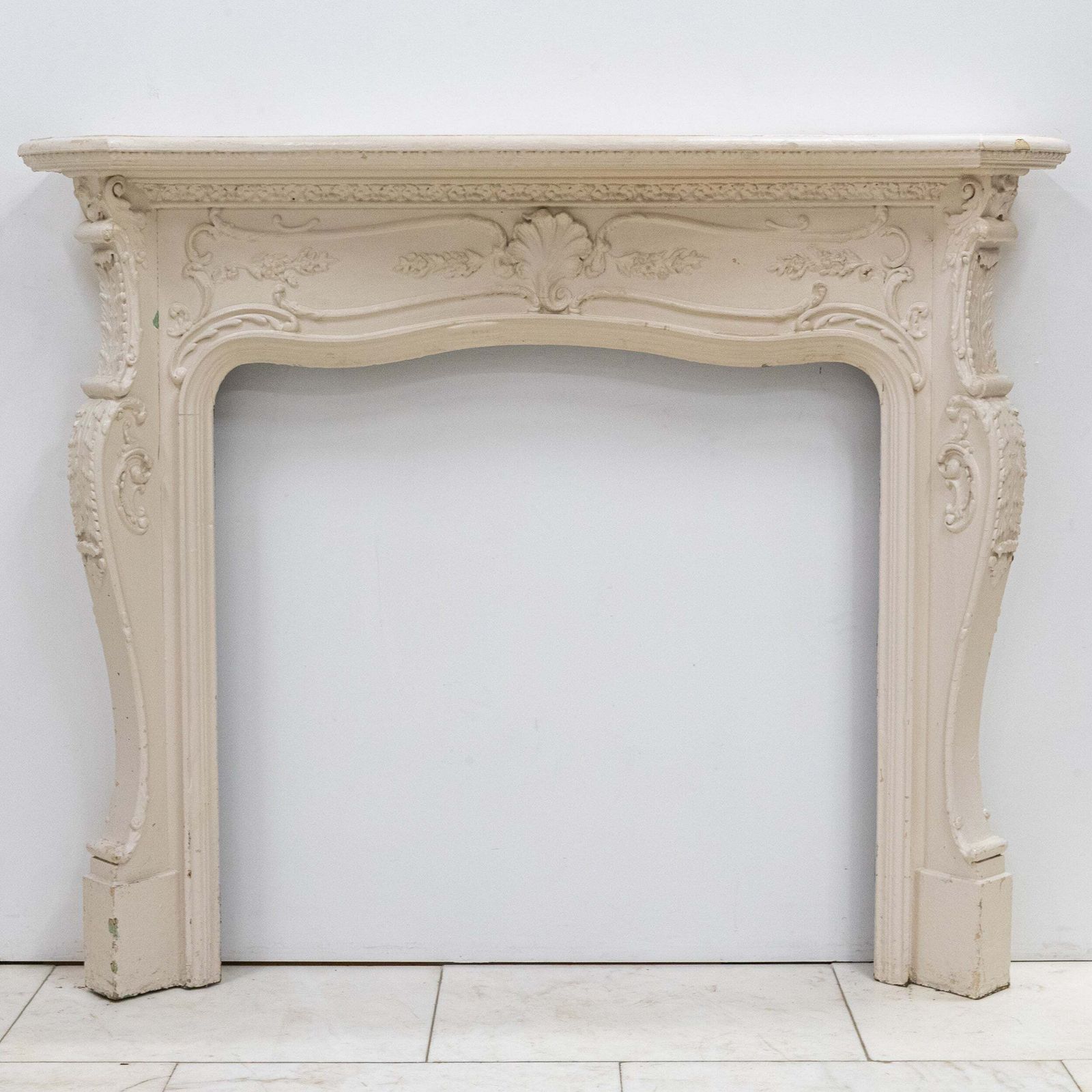 Antique Victorian French Style Wooden Fireplace Surround photo for sale