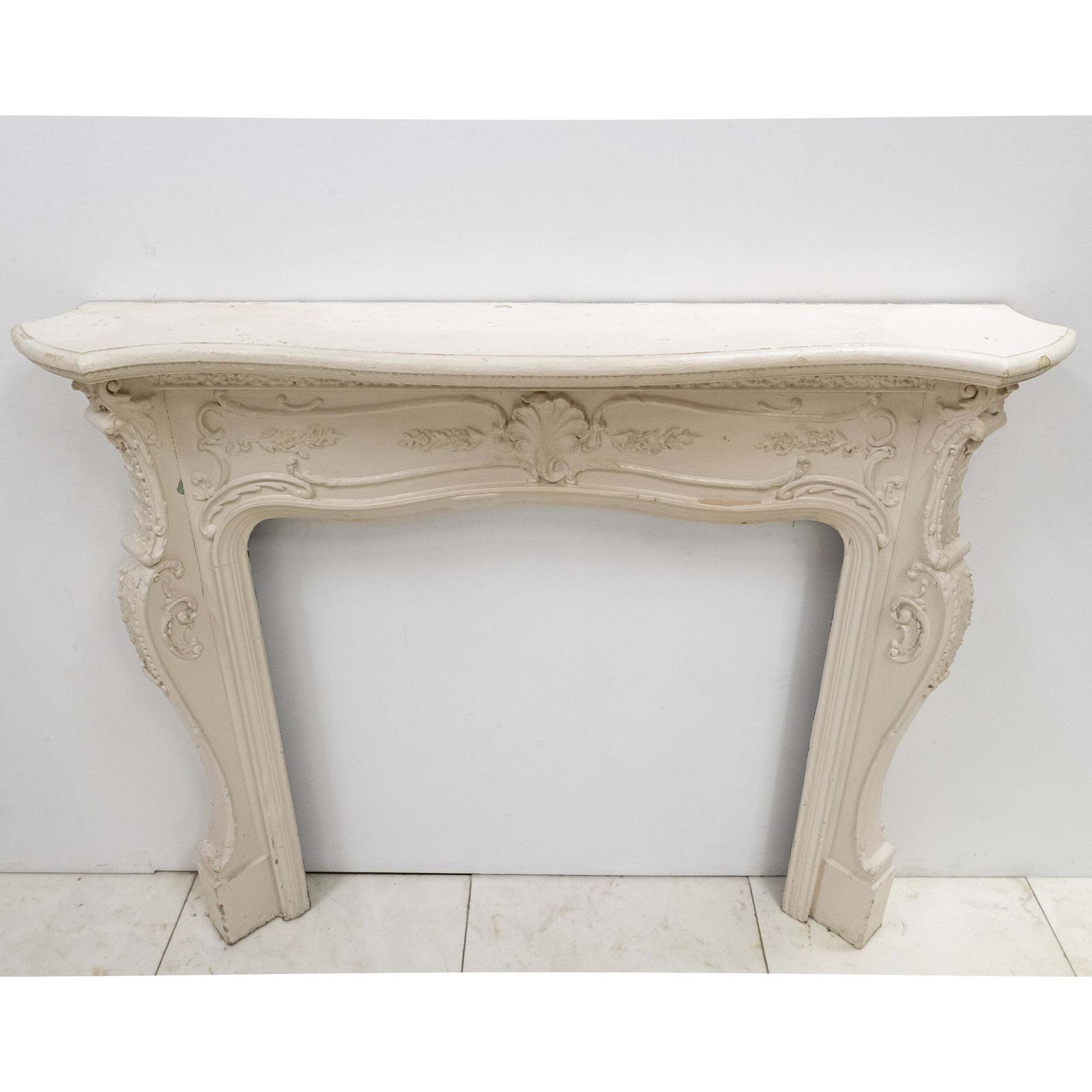 650.0 Antique Victorian French Style Wooden Fireplace Surround photo