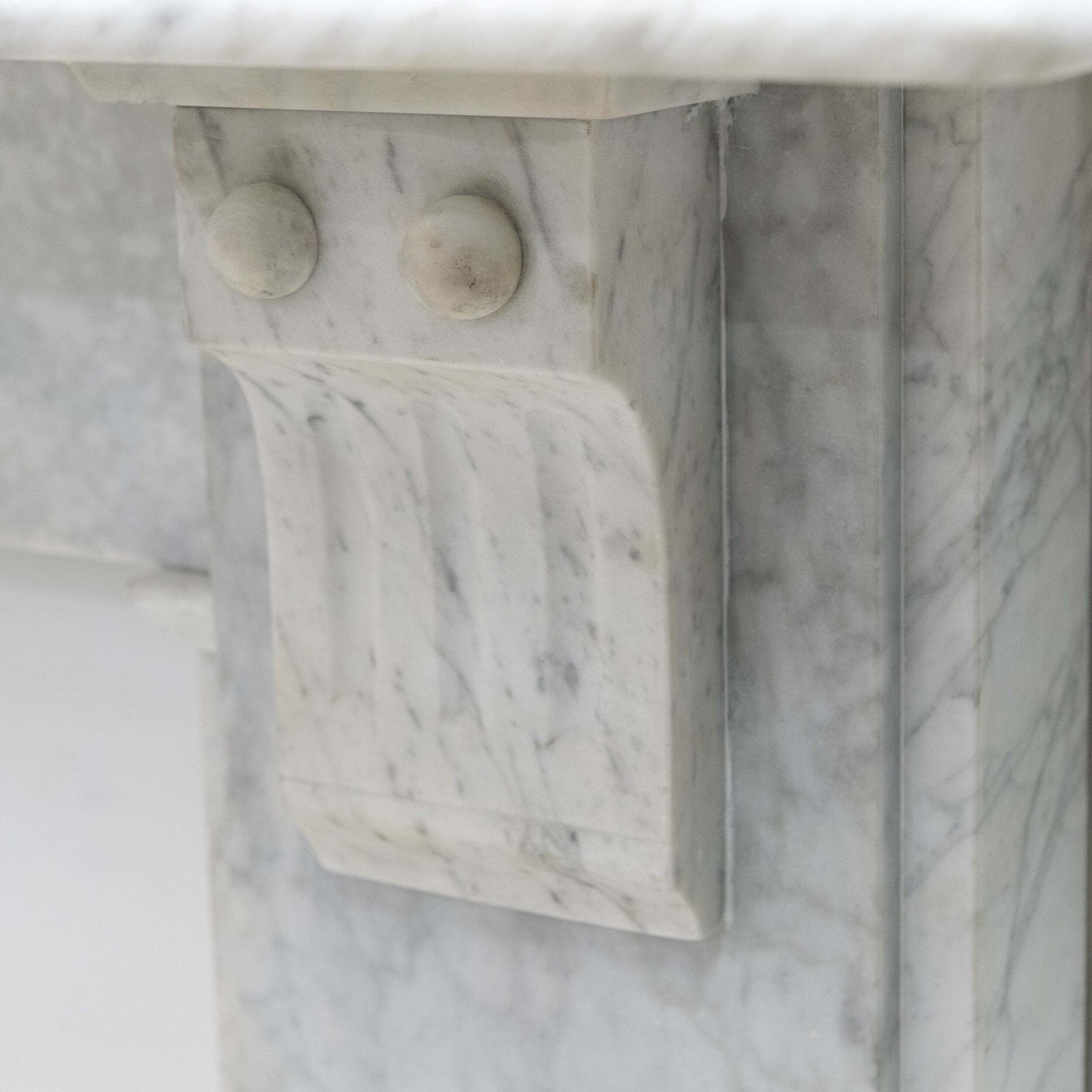 Antique Victorian Carrara Marble Fireplace Surround With Corbels photo for sale