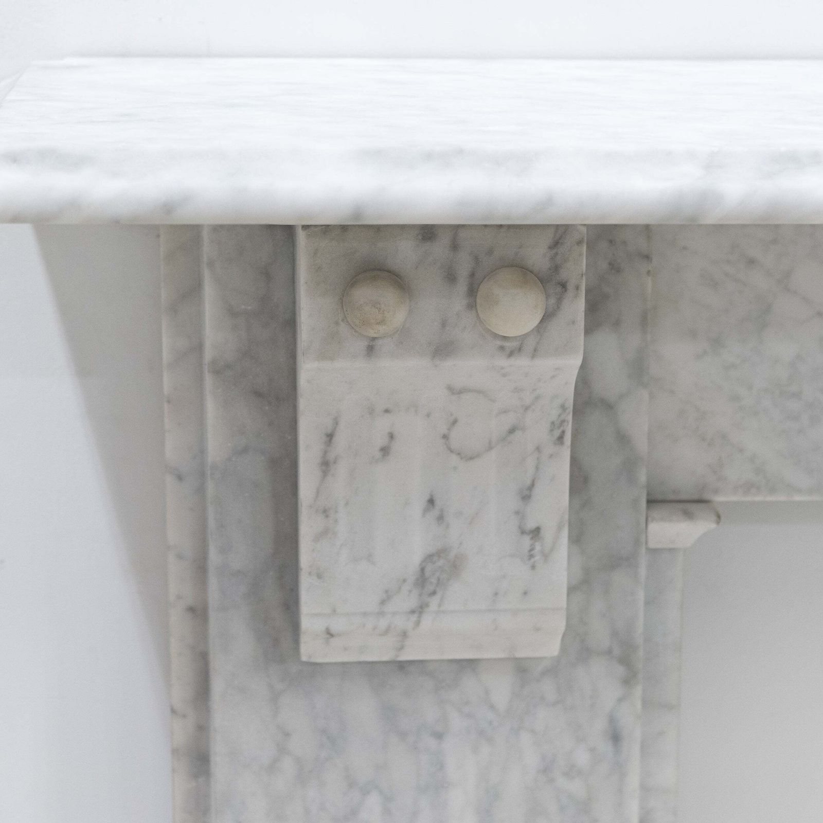 Antique Victorian Carrara Marble Fireplace Surround With Corbels photo vintage