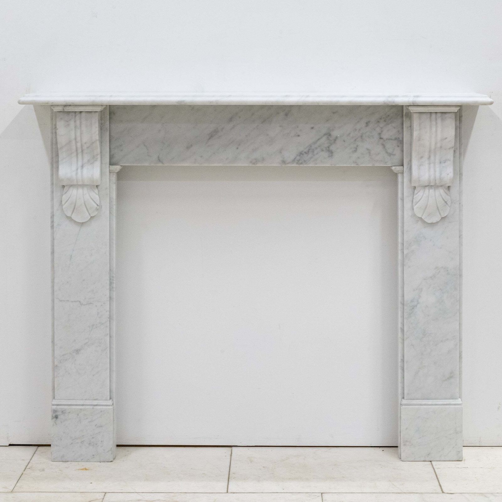 Victorian Style Carrara Marble Fireplace Surround With Corbels photo furniture