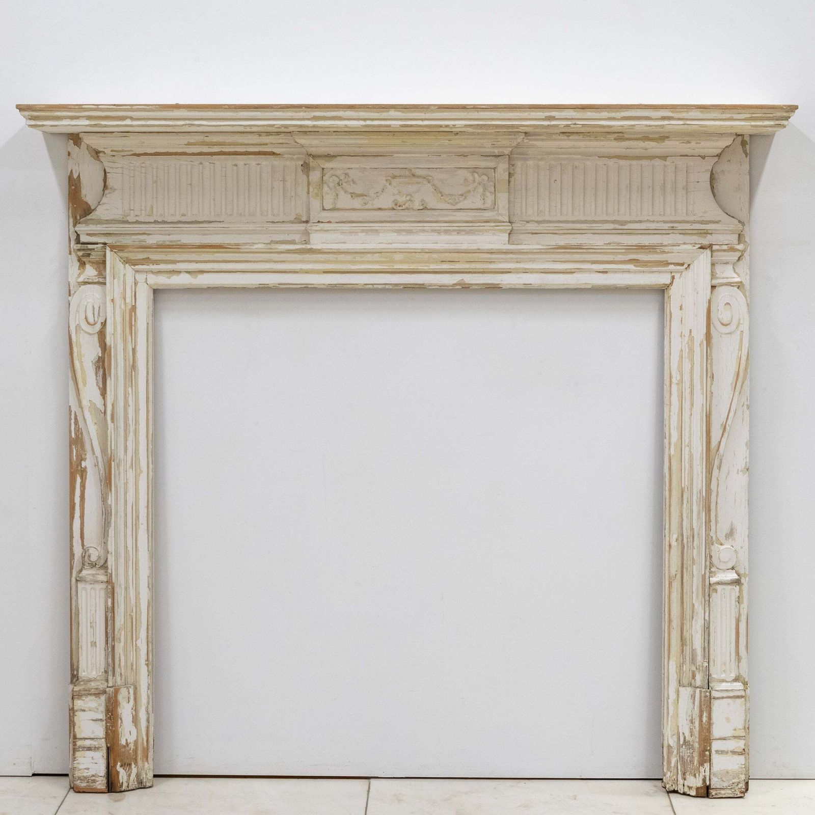 Large Antique Wooden Fireplace Surround photo furniture
