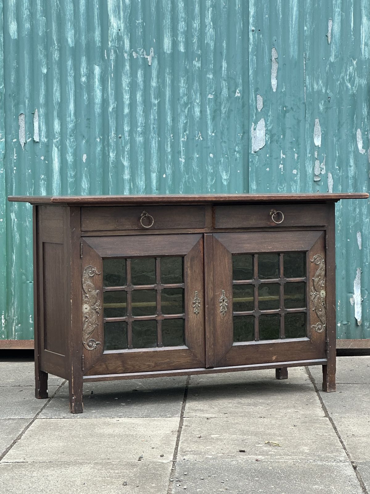 A Classy Late 19th Century Arts And Crafts Oak Side Cabinet, Attributed To Liberty & Co.