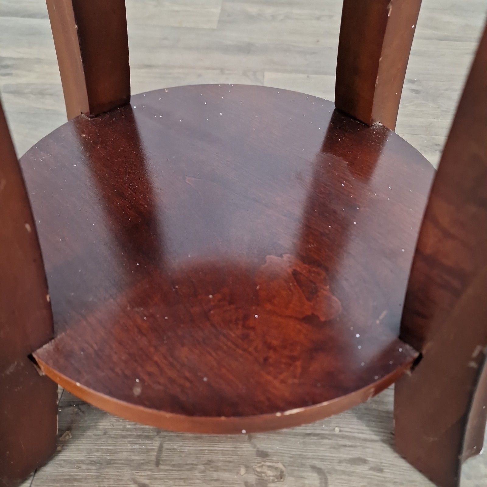 photo for sale Vintage Round Side Table Mahogany Effect Tiered Occasional Plant Stand Retro